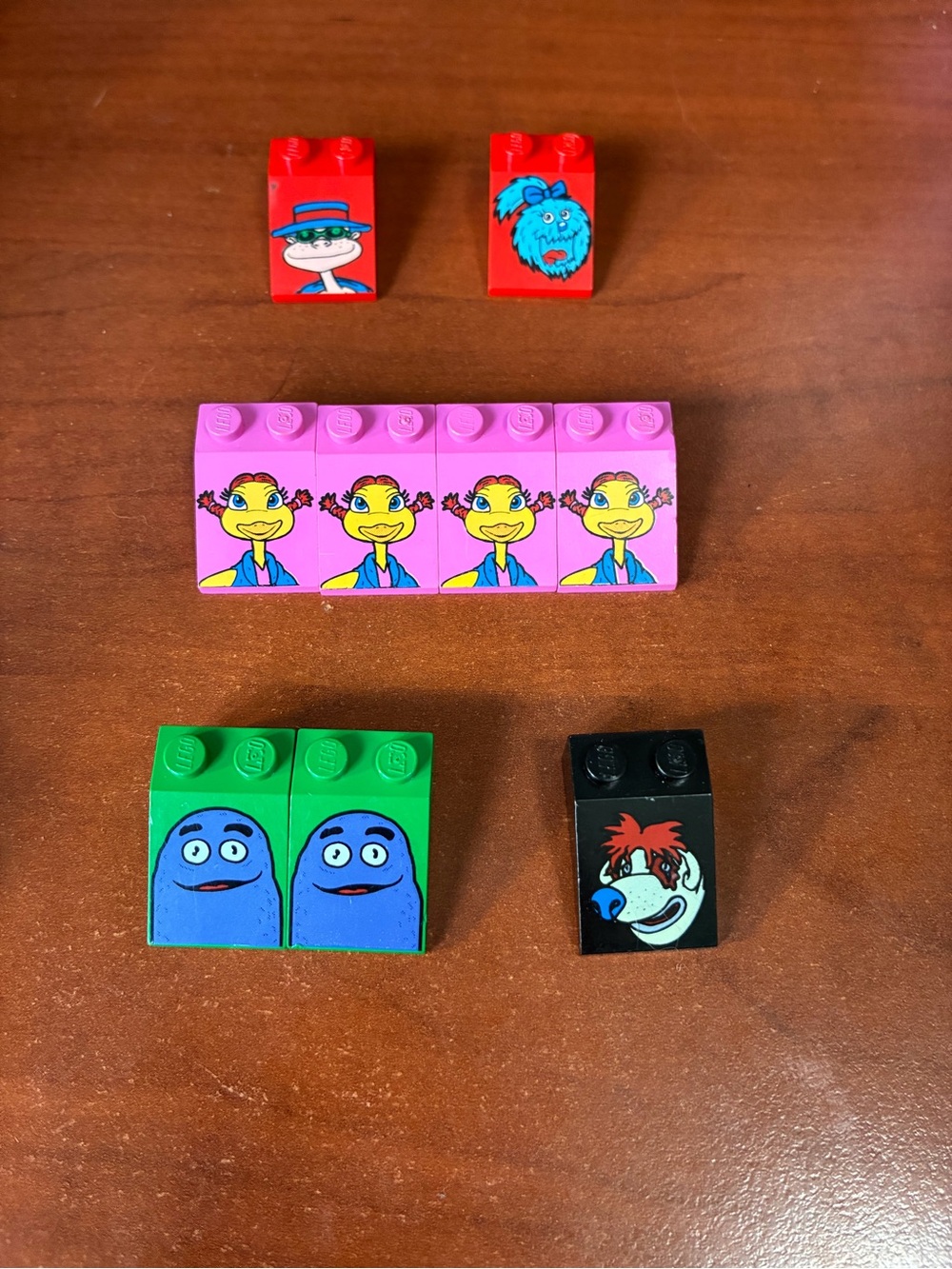 Lego Pink, Green, Red & Black Printed Character Block Mix